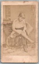CDV 1870 " Couvrez ce sein, que je ne saurais voir.." Photo Prostituée Erotisme