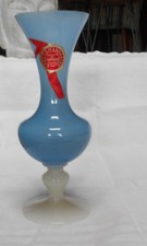 Beau VASE en Opaline Bleue de la verrerie Portieux de Lorraine