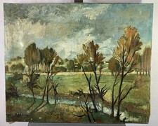 Jean ABADIE (1921-2010) Huile sur toile signée : paysage Pays-Basque 60 x 72,5cm