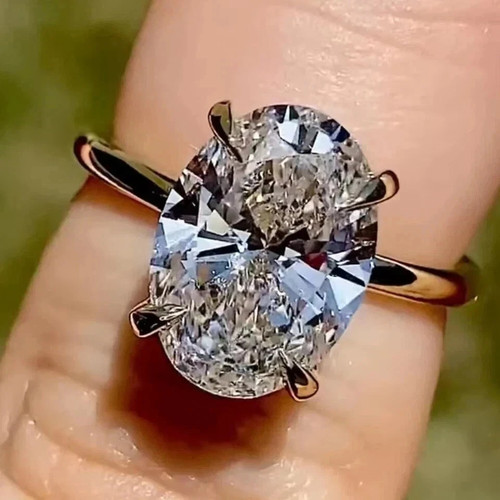 Bague diamant taille ovale - , 4