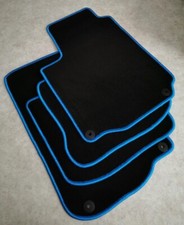 Tapis De Sol Sur Mesure SEAT LEON 1 I 1M 1999 2003 Velours NOIR Bords BLEU