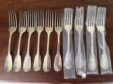 Lot De 10 Fourchettes Métal Argenté Christofle Vintage 