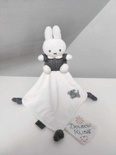 Doudou Plat/Mouchoir Lapin Blanc Gris Anthracite Chien Noeud Croix Nijntje Miffy