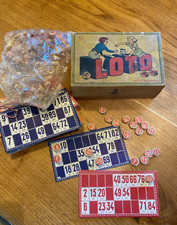 Ancien jeu de loto, jouet en bois, années 20/30, jouet vintage.