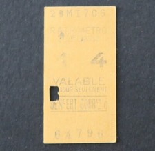 Ancien ticket Métro 14