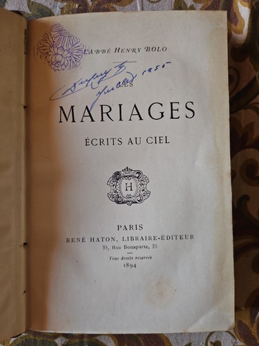 Henry bolo mariages écrits - henry,