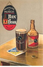 Carte PUBLICITAIRE  Hox Brau  biere brune
