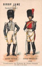 Chromos.AM13559.Sirop Jane.10x6 cm environ.Transformation uniformes armée Fra