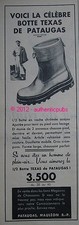 PUBLICITE ORIGINALE 1956  TEXAS BOTTES VACHE PATAUGAS MAULEON SOULE AD SHOES PUB