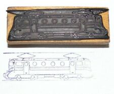 ancien tampon scolaire bois train locomotive