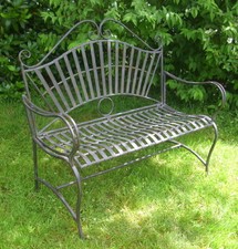 BANC DE JARDIN ANCIEN NOSTALGIE STYLE CAMPAGNARD NEUF MOBILIER DE JARDIN META...