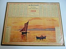 ANCIEN ALMANACH CALENDRIER DES POSTES PTT ANNEE 1930 BATEAUX DE PECHE EN MEDITER