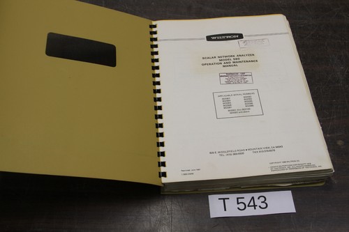 Manual wiltron 560 - wiltron, scalar