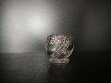 Petit pot vide poche porte allumette cristal moulé Baccarat Serpentine