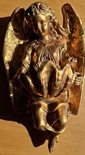 Bénitier ange céramique doré trés grand rare !