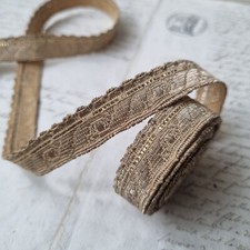 RUBAN GALON ANCIEN 200 cm Fil d'Argent Milieu XIXè French Silver Ribbon Galloon