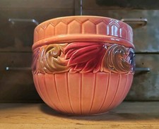 Cache Pot Barbotine Sarreguemines Esdeve Décor Floral Diamètre 24,5 Cm