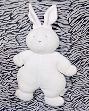 P? KLORANE DOUDOU PELUCHE EPONGE LAPIN NU ANCIEN MODELE 35CM TRES BON ETAT N°2