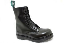 Solovair Fabriqué En England, 11 Œil Embout Acier Bateau Ben Noir S140-CS11981BW