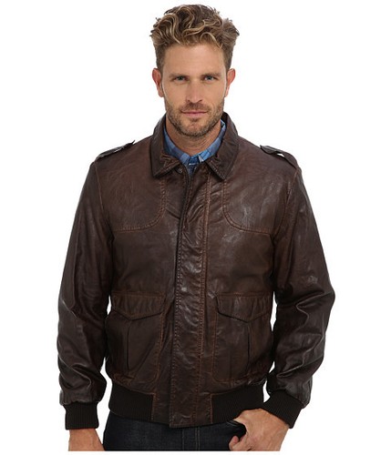 Nautica bomber jacket with - pu,
