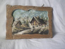 Tableau en bois, en relief, la