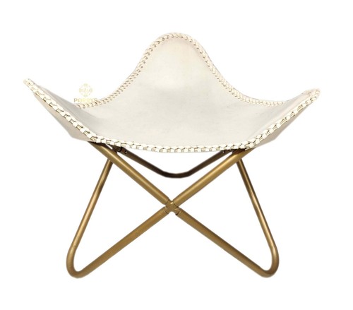 Ottoman cuir blanc fait - blanc,