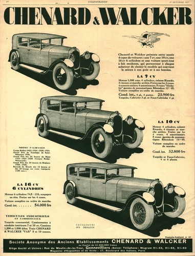 Publicité ancienne automobile