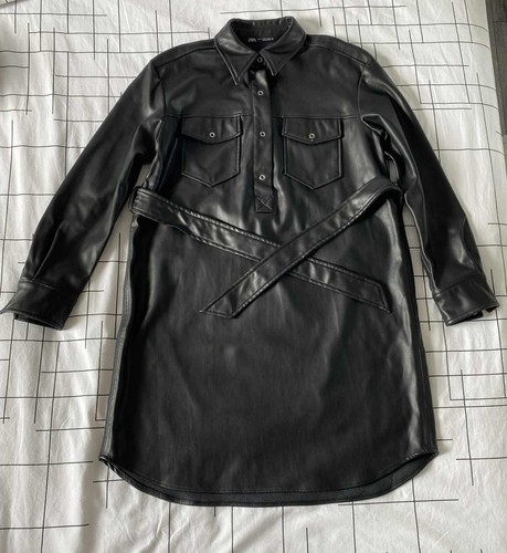 Robe femme simili cuir - , noir