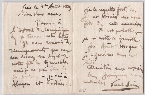 Paul saïn lettre autographe - saïn,