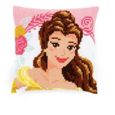 Coussin Vervaco Disney au point de croix "Enchanted Beauty", motif de broderie d