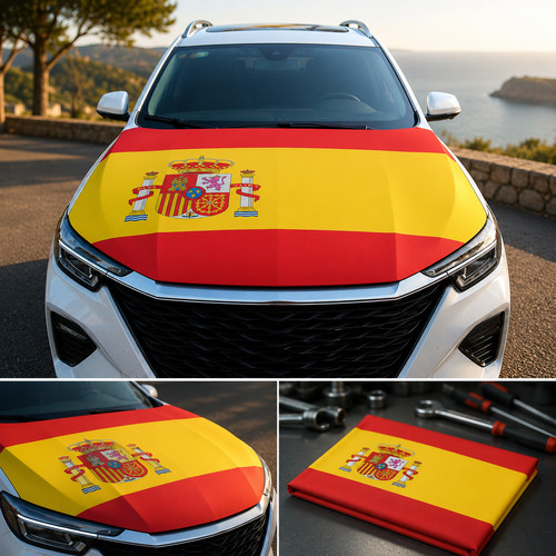 Drapeau espagnol capot auto - drapeau,
