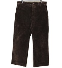 French Vintage 1950s Dark Brown Corduroy Work Peasant Pants W35 Made in France