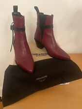 Boots Bottines Zadig Et Voltaire Cuir Rouge Bordeaux 39