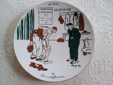 12. CONDOLEANCES Assiette LA BOXE F.M. Made in France illustrateur Charles Genty