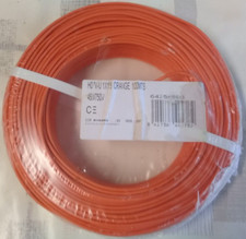 Fil électrique rigide (conducteur) H07V-U 1,5 mm² orange en bobine de 100m