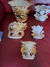 5 Vases De Mariage Vieux Paris Porcelaine