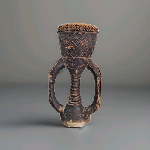 Tambour africain bois sculpté - tambour,