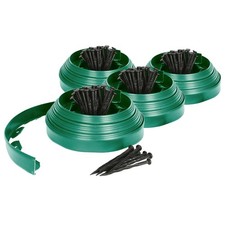 4x Bordures de Pelouse et de Chemin en Plastique Flexible 40m x 4cm Vert Jardin