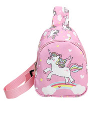 Sac à bandoulière enfant Sacoche fille zippé Crossbody bag motif Licorne Poney