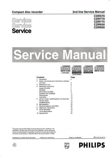 Manuel service pour philips - de,