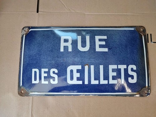 Ancienne plaque émaillée rue - ancienne,