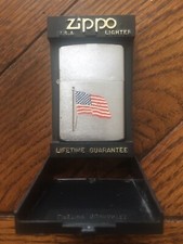 Briquet Zippo  Vintage Avec Drapeau Américain