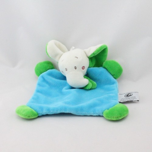 Doudou plat éléphant - , bleu