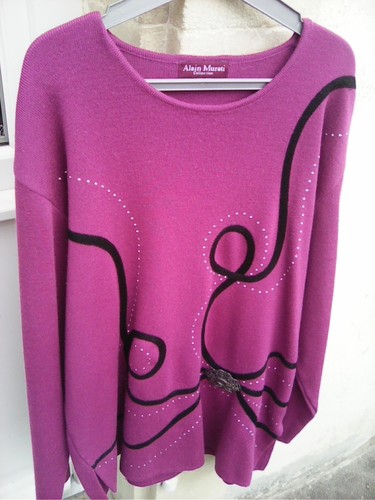 Pull rose lignes graphiques - rose,
