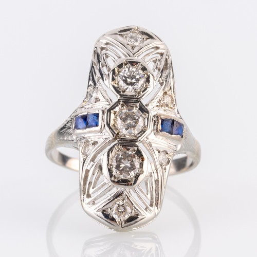 Art deco 750 gold ring - 750,