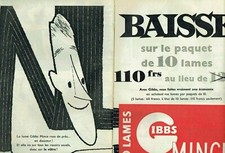 Publicité Advertising 1120 1956  Gibbs lame rasoir mince  2 pages