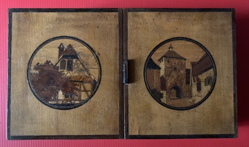 Ancienne boite marqueterie - boite, en
