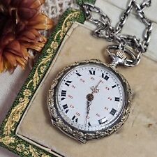 Montre Gousset Femme Argent Vermeil Et Chaine Sautoir Thibaudeau Besançon...