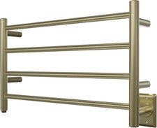 Towel Warmer 4 Bar Towel Dryer Wall-Mounted Plug-In Bath Towel Heater - Brushed
