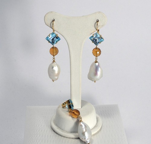 Parure topaze azzurro - parure, 18